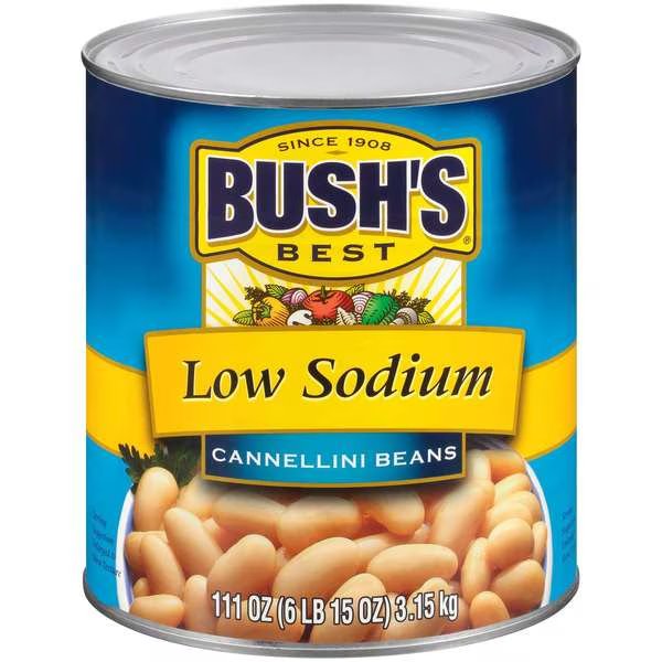 Bush's Best Low Sodium Cannellini Beans #10 Can, PK6, Bushs Best, Mfr#: 01873